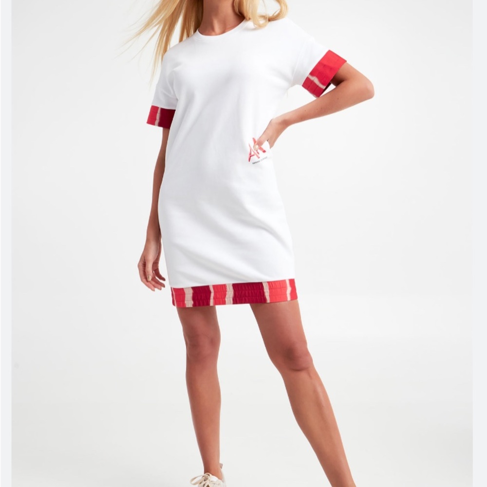 Armani Exchange Stripe-Trim Sweatshirt Dress NWOT